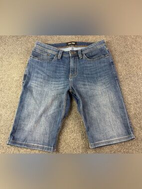 DU/ER L2X Slim Fit Mens Cotton Blend Denim 12" Shorts Size 32 Blue